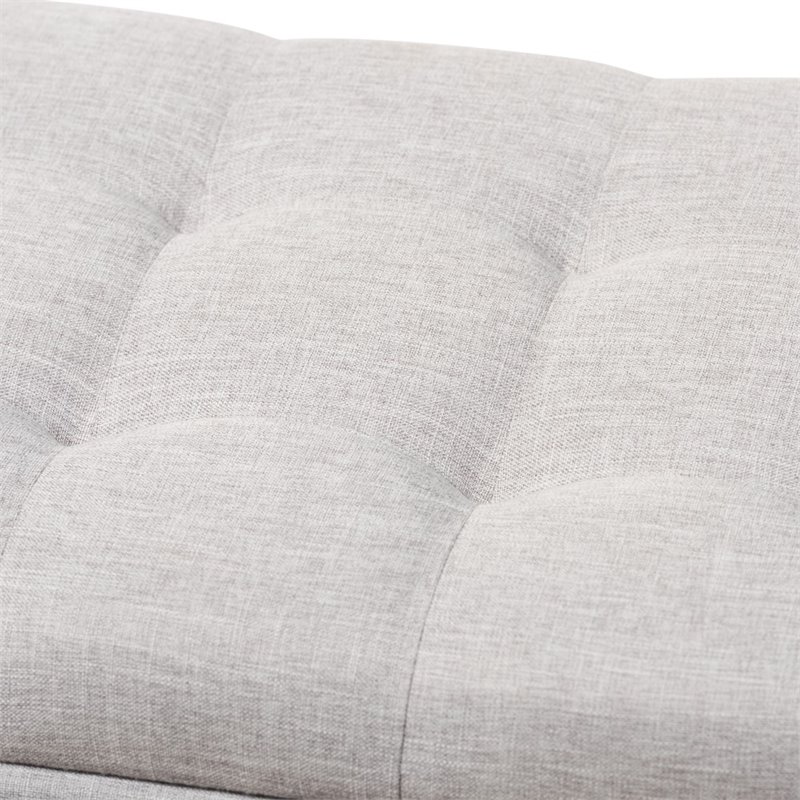 Pemberly Row Contemporary Solid Wood Roanoke Storage Bench in Grayish Beige