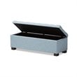 Pemberly Row Contemporary Solid Wood Roanoke Storage Bench in Light Blue