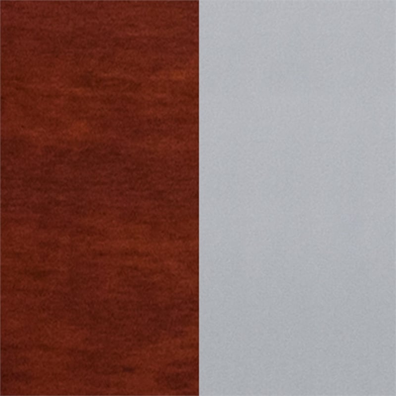 Pemberly Row Contemporary Plastic Restaurant Dining Chair in Mahogany and Silver