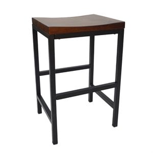 Pemberly Row Industrial Metal 24&quot Counter Stool in Brown Finish
