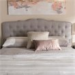 Pemberly Row Contemporary Fabric Tufted Queen Headboard in Grayish Beige