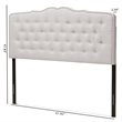 Pemberly Row Contemporary Fabric Tufted Queen Headboard in Grayish Beige