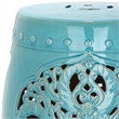 Pemberly Row Contemporary Ceramic Flora Garden Stool - 17.5