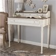 Pemberly Row Modern Engineered Wood Writing Desk in White and Natural
