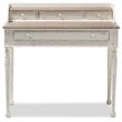 Pemberly Row Modern Engineered Wood Writing Desk in White and Natural