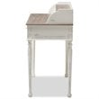 Pemberly Row Modern Engineered Wood Writing Desk in White and Natural