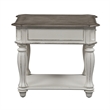 Pemberly Row Traditional Wood Magnolia Manor White End Table