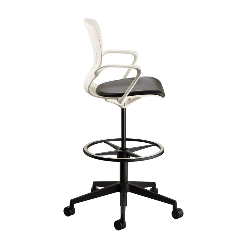 Pemberly Row Contemporary Plastic Products Shell Extended Height Chair