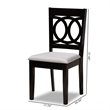 Pemberly Row Contemporary Set of 2 Gray Upholstered Espresso Wood Dining Chairs