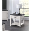 Pemberly Row Coastal Wood End Table Antique White and Gray - 24