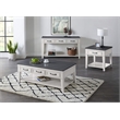 Pemberly Row Coastal Wood End Table Antique White and Gray - 24