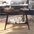 Pemberly Row Contemporary Wood Counter Height Table in Medium Oak and Black