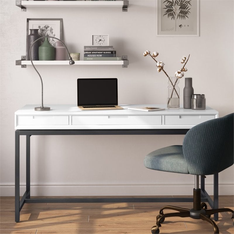 Pemberly Row Modern Solid Hardood Industrial 60 