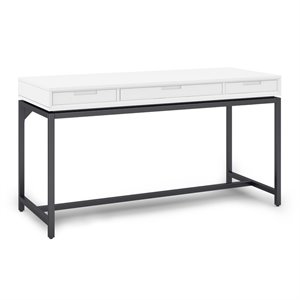Pemberly Row Modern Solid Hardood Industrial 60 &quot Desk in White