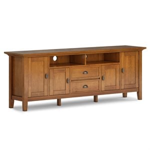 Pemberly Row Wood 72&quot TV Media Stand in Light Golden Brown For TVs up to 80&quot