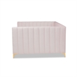 Pemberly Row Modern Pink Velvet Upholstered and Gold Finish Full Size Daybed