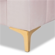 Pemberly Row Modern Pink Velvet Upholstered and Gold Finish Full Size Daybed