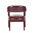 Pemberly Row Faux Leather Ivy League Executive Captains Guest Chair in Burgundy