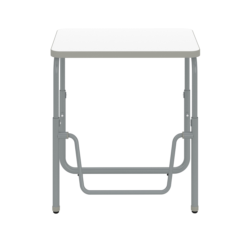Pemberly Row Metal Height Adjustable Student Desk Pendulum Bar in White