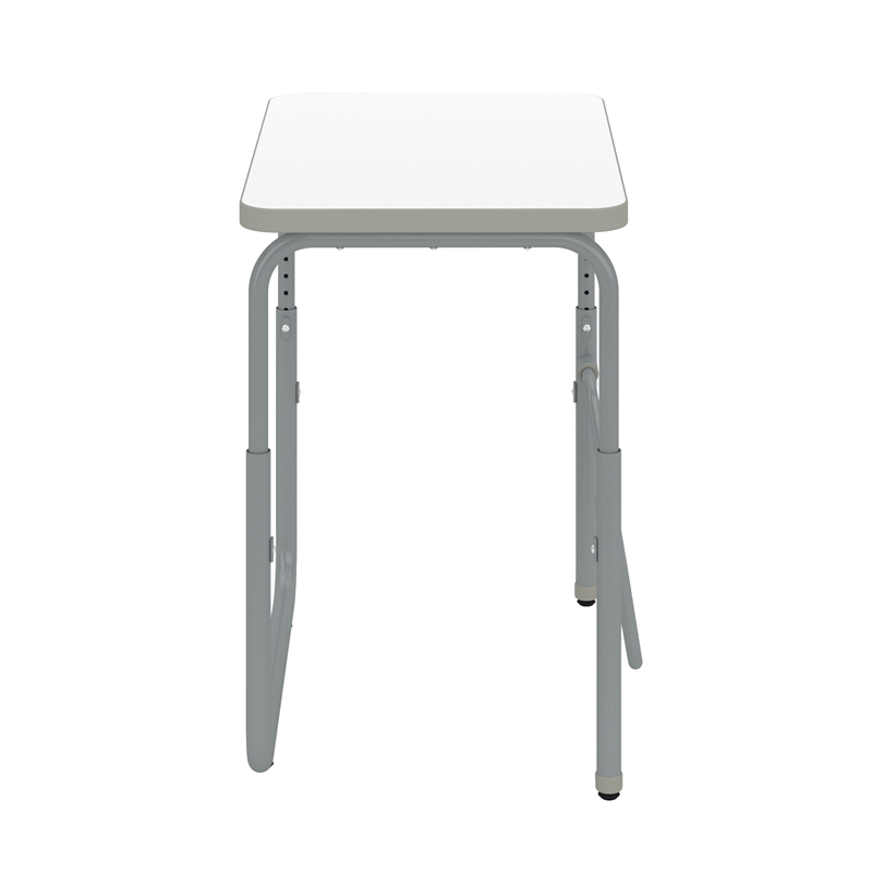 Pemberly Row Metal Height Adjustable Student Desk Pendulum Bar in White