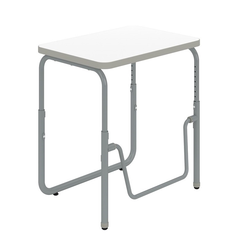 Pemberly Row Metal Height Adjustable Student Desk Pendulum Bar in White