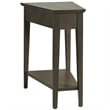 Pemberly Row Contemporary Solid Wood Recliner Wedge Table in Soft Smoke Gray