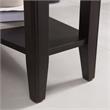 Pemberly Row Contemporary Recliner Wood Wedge Table with Shelf in Black
