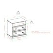Pemberly Row Engineered Wood 2-Drawer Bedroom Nightstand in White Oak