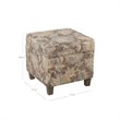 Pemberly Row Square Fabric Floral Pattern Ottoman with Lift Off Lid - Brown/Gray