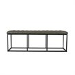 Pemberly Row Modern Faux Leather Large Ottoman with Button Tufting in Gray