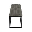 Pemberly Row Modern Faux Leather Large Ottoman with Button Tufting in Gray