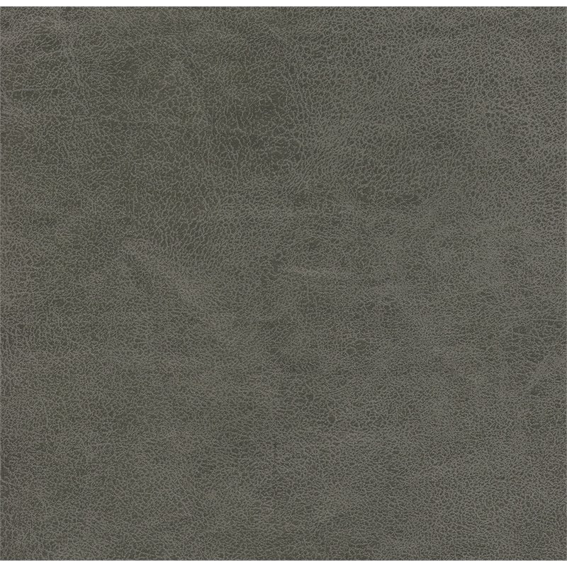 Pemberly Row Modern Faux Leather Large Ottoman with Button Tufting in Gray