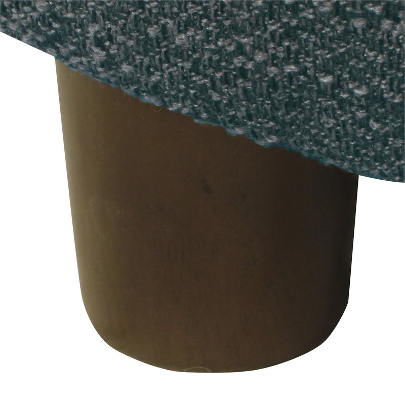 Pemberly Row Round Transitional Fabric Large Storage Ottoman in Textured Navy