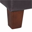 Pemberly Row Square Transitional Wood and Faux Leather Storage Ottoman in Brown