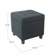 Pemberly Row Square Wood and Fabric Storage Ottoman in Textured Navy