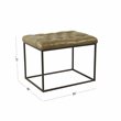 Pemberly Row Modern Metal and Faux Leather Small Decorative Ottoman in Brown