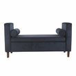 Pemberly Row Modern Velvet Fabric Storage Bench in Dark Navy