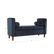 Pemberly Row Modern Velvet Fabric Storage Bench in Dark Navy