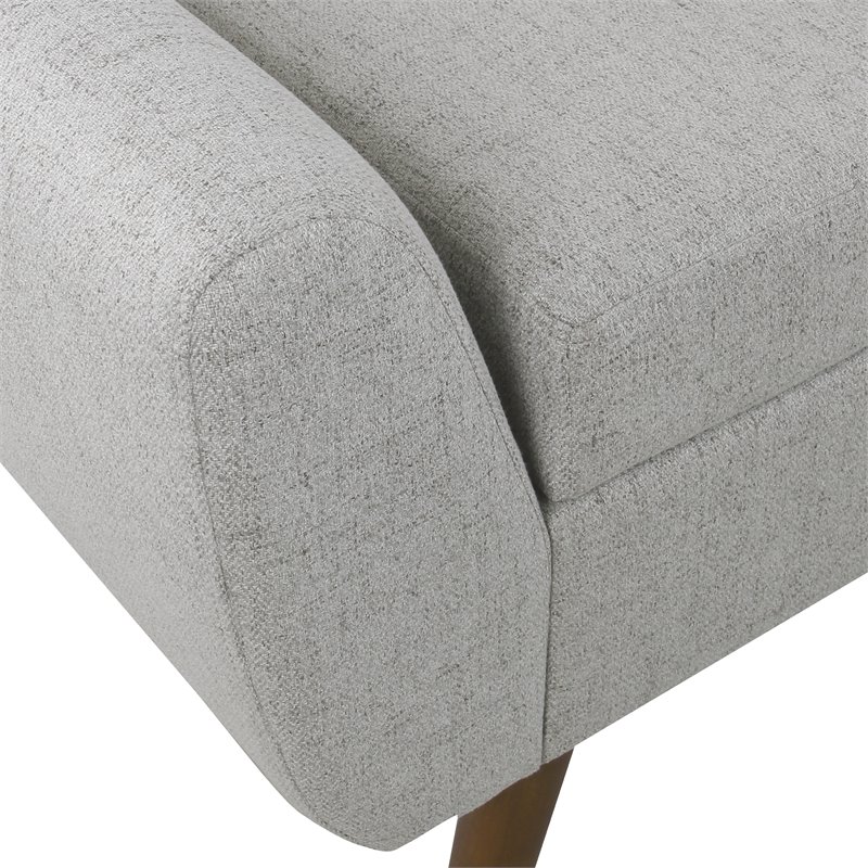 Pemberly Row Modern Woven Fabric Storage Bench with Wood Legs in Gray