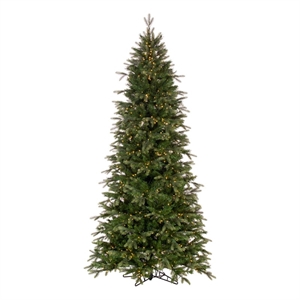 Pemberly Row 7.5' Douglas Fir Artificial Slim Christmas Tree - White LED Lights