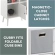 Pemberly Row Xtra Storage Cube Console Table wit 3 Cubbies & Cabinets in White