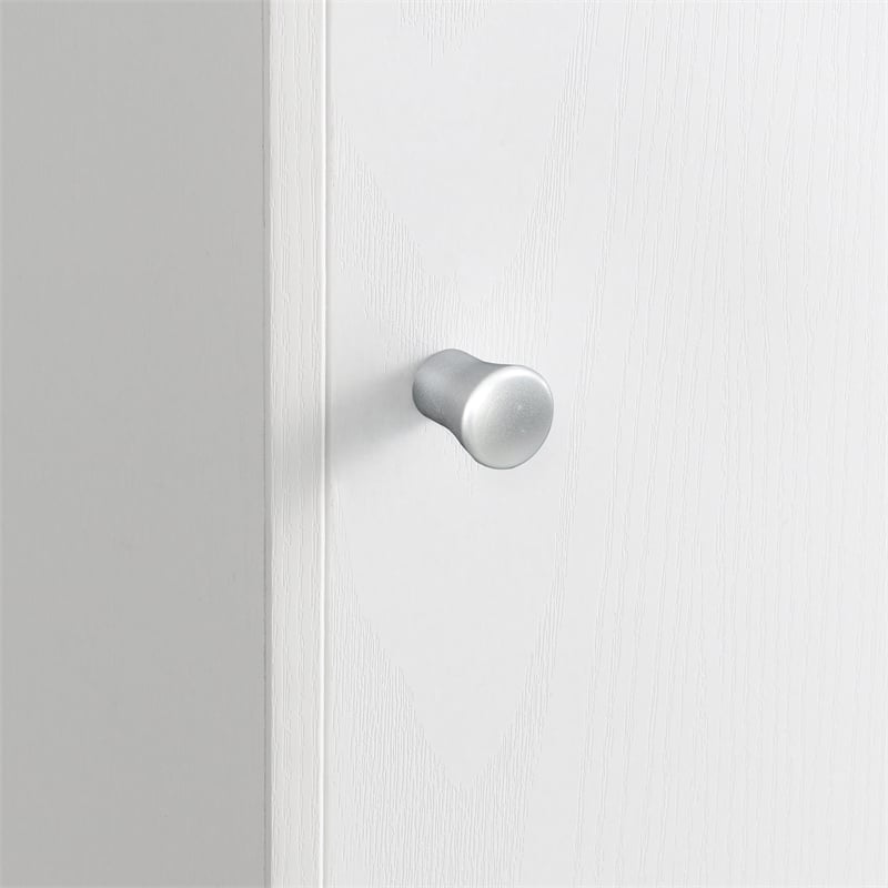 Pemberly Row Xtra Storage Cube Console Table wit 3 Cubbies & Cabinets in White