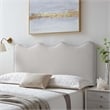 Pemberly Row Modern Performance Velvet Full/Queen Headboard in Light Gray