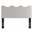 Pemberly Row Modern Performance Velvet Full/Queen Headboard in Light Gray