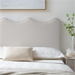 Pemberly Row Modern Performance Velvet Full/Queen Headboard in Light Gray