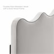 Pemberly Row Modern Performance Velvet Full/Queen Headboard in Light Gray