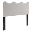 Pemberly Row Modern Performance Velvet Full/Queen Headboard in Light Gray
