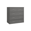 Pemberly Row Twin XL Solid Wood Modern Murphy Bed Chest with Mattress in Gray