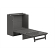 Pemberly Row Twin XL Solid Wood Modern Murphy Bed Chest with Mattress in Gray