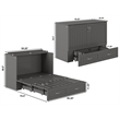 Pemberly Row Murphy Modern Solid Wood Full Bed Chest with Mattress in Gray